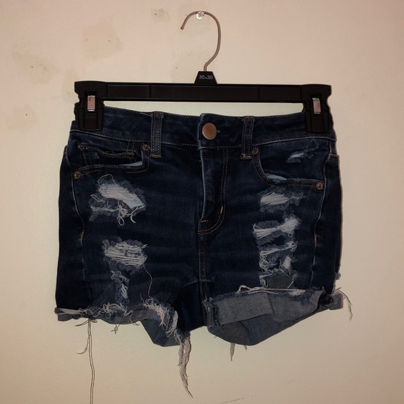American Eagle Outfitters Pants - Dark wash ripped jean shorts size 00